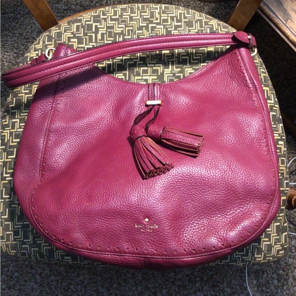 ❌SOLD❌ Kate Spade James St. Nori Dark Magenta Leather Hobo Bag - Picture 11 of 11